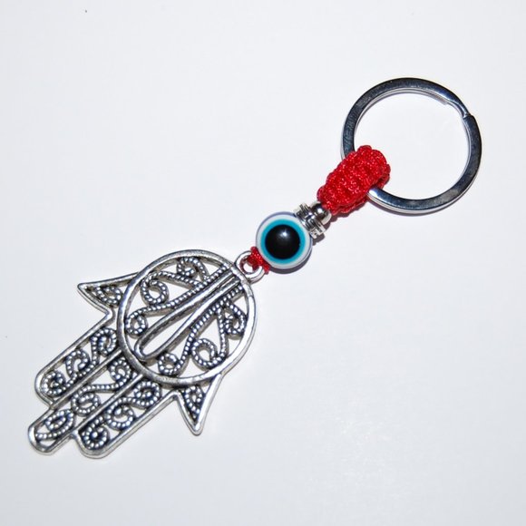 Hamsa Hand Keychain,Evil Eye Keychain,Good Luck Keyring - Picture 2 of 2